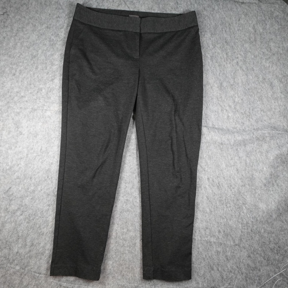 Vince Camuto Pant Women 16 Gray Stretch Tapered Leg Career Pull On Comfort